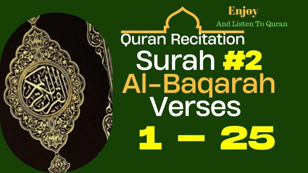Surah Al-Baqarah Verses 1- 25 l Qurah Recitation: