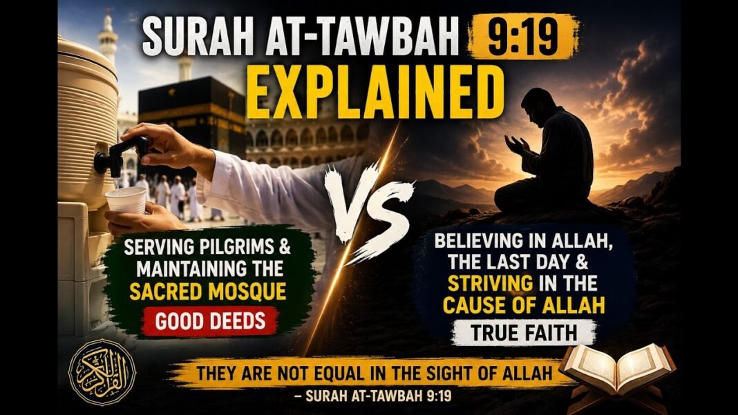 Surah At-Tawbah 9:19 Explained | Is Serving Pilgrims Equal to True Faith? | Quran Reflection