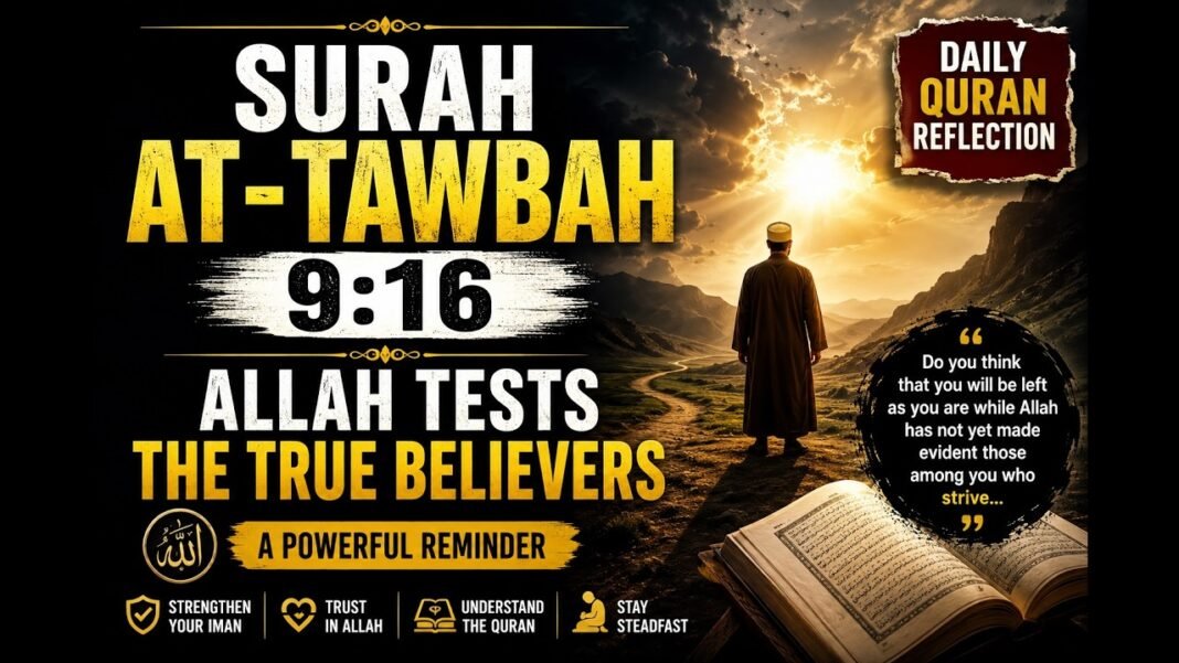 Surah At-Tawbah 9:16 | Allah Tests the True Believers | Daily Quran Reflection