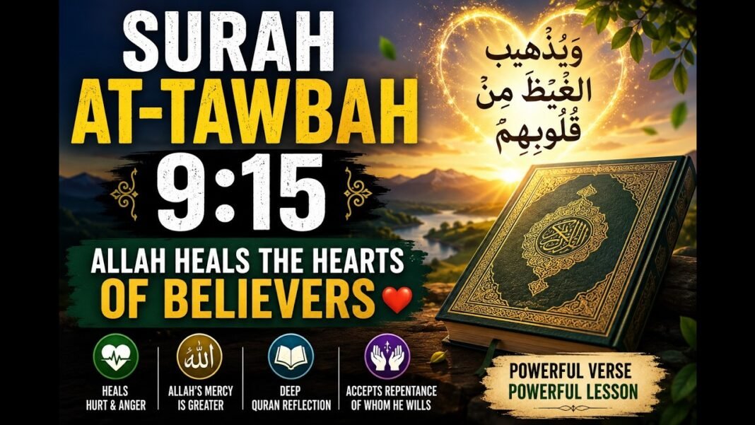 Surah At-Tawbah 9:15 Explained | Allah Heals the Hearts of Believers | Quran Reflection